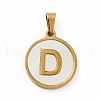 PVD Vacuum Plating 304 Stainless Steel with White Shell Pendants STAS-G268-01D-G-2