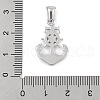 304 Stainless Steel Micro Pave Cubic Zirconia Pendants STAS-D112-03P-06-3