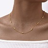 304 Stainless Steel Rice Beads Round Snake Chain Necklaces NJEW-D322-03G-1