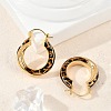 Brass Enamel Hoop Earrings EJEW-P301-05G-2