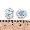 Brass Light Sky Blue Glass Oval Multi-Strand Links KK-B125-12S-3