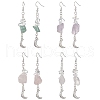 Natural Mixed Gemstone Chips Dangle Earrings EJEW-JE05433-1