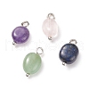 Natural Mixed Stone Charms PALLOY-JF01783-02-1