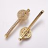 Brass Micro Pave Cubic Zirconia Links ZIRC-F053-14G-1