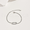 Brass Cable Chain Bracelets FU3607-2-2