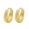 Brass Textured Hoop Earrings EJEW-L299-05G-4