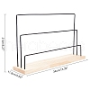 Iron with Wooden Earrings Storage Rack ODIS-WH0011-69-2