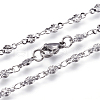 Non-Tarnish 304 Stainless Steel Chain Necklaces STAS-P164-25P-2