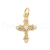 Cross Rack Plating Brass Micro Pave Cubic Zirconia Pendants KK-G512-29G-1