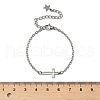 304 Stainless Steel Cross Link Bracelets BJEW-F500-03P-5