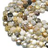 Natural Bamboo Leaf Agate Beads Strands G-C116-A91-01-3