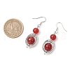 3Pair Natural Black Onyx & Natural Carnelian & Natural White Jade Dangle Earrings EJEW-JE06384-3