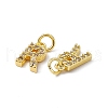 Real 18K Gold Plated Brass Micro Pave Clear Cubic Zirconia Charms KK-E068-VB452-R-3
