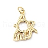 Rack Plating Brass Micro Pave Clear Cubic Zirconia Pendants ZIRC-I059-05G-2