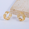 C-shaped Hollow Sunflower Brass Stud Earrings VI6809-1