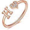 Adjustable Brass Rhinestone Cuff Rings FS-WG29D83-24-1