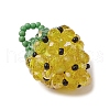 Glass Seed Beaded Pendants PALLOY-GD00003-01-3