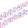 Transparency Electroplate Glass Beads Strands GLAA-T023-38A-04-1
