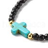 Cross Stretch bracelet for Girl Women BJEW-JB06957-01-4