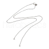 Rhodium Plated 925 Sterling Silver Cable Chains Necklace Makings STER-B001-02P-1