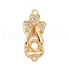 Brass Micro Pave Clear Cubic Zirconia Interlocking Clasps KK-C075-28G-1