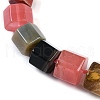 Natural & Synthetic Mixed Stone Hexagon Prism Graduated Beaded Necklaces for Women Men NJEW-K388-03F-2
