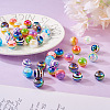44Pcs 11 Colors Stripe Resin Beads RESI-TA0001-75-5