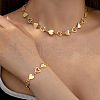 Zinc Alloy Heart Link Chain Necklaces & Bracelets Sets FS-WGBB3CC-01-1