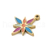 304 Stainless Steel Enamel Charms STAS-I325-102C-G-2