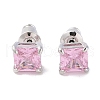 Rack Plating Brass Micro Pave Cubic Zirconia Stud Earrings EJEW-I304-01P-03-1