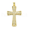Rack Plating Brass Pave Cubic Zirconia Pendants KK-U029-02G-01-1