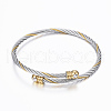 Trendy 304 Stainless Steel Torque Bangles & Rings Sets SJEW-H073-09A-2