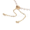 Handmade Brass & Round ABS Plastic Imitation Pearl Link Chain Slider Bracelet Making AJEW-JB01327-3