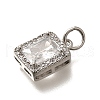 Brass Micro Pave Cubic Zirconia Pendants KK-U055-01P-03-2