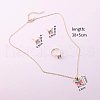 Butterfly Alloy Enamel Pendant Necklaces & Stud Earrings & Rings Sets FS-WGCE538-01-4