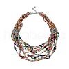 Bohemia Style Glass Seed Bead Multi-strand Necklaces NJEW-H063-01P-01-2