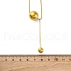 304 Stainless Steel Round Ball Pendant Snake Chain Necklaces NJEW-U028-03G-5