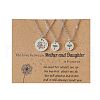 Mother and Daughter 304 Stainless Steel Dandelion Flat Round Pendant Necklaces for Women FS-WGEED69-04-1