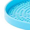 Flat Round with Polka Dot Pattern Cup Mat Silicone Molds DIY-M039-04-4