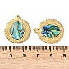 304 Stainless Steel Natural Paua Shell Pendants STAS-L288-08G-01-3