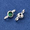 925 Sterling Silver Pave Cubic Zirconia Connector Charms STER-Z007-01P-02-2