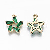 Brass Micro Pave Cubic Zirconia Charms KK-S359-021C-RS-2