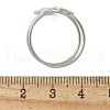 304 Stainless Steel Round Wrap Open Cuff Rings for Women Men RJEW-Z071-02A-P-5