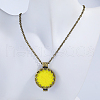 Hollow Flower Alloy Diffuser Locket Pendant Necklaces with Colorful Aromatherapy Discs Inside OD2733-1