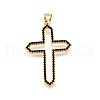 Brass Micro Pave Cubic Zirconia Pendants KK-K401-23G-1