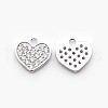 Brass Micro Pave Cubic Zirconia Heart Pendants ZIRC-N009-76P-1