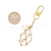 Brass Macrame Pouch Empty Stone Holder Pendant Decoration HJEW-JM03304-02-4