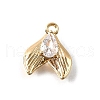 Brass Pave Clear Cubic Zirconia Charms KK-C096-14D-G-1