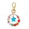 Acrylic Letter and Glass Starfish Pendant Decorations HJEW-JM03012-4