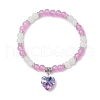 Baking Painted Imitation Jade Glass Round Beaded Charm Bracelets BJEW-JB11737-02-2